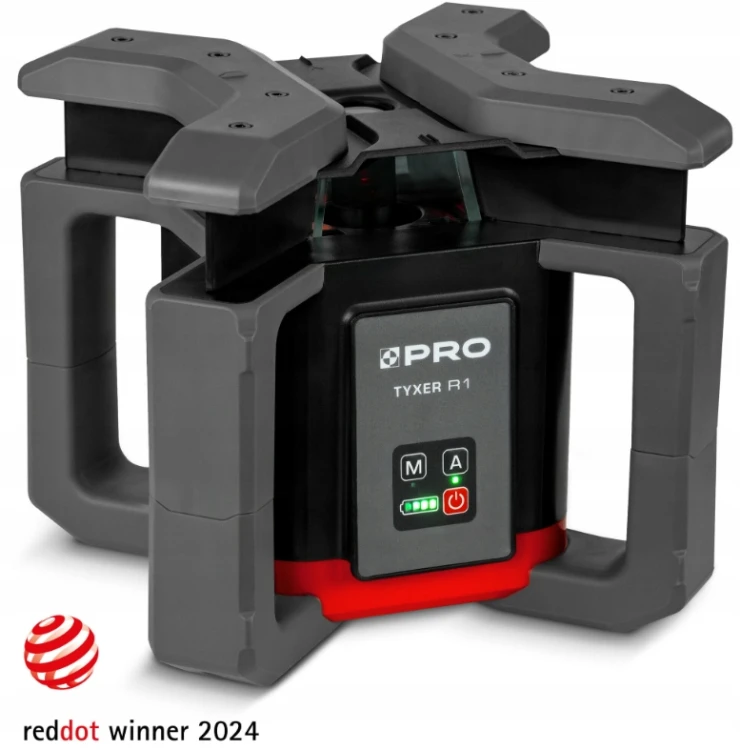 Niwelator rotacyjny czerwony PRO TYXER R1 detektor zestaw 700m